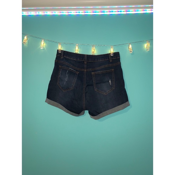 Distressed Ripped Jean Shorts - Picture 2 of 2